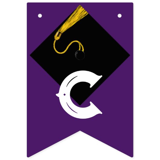 Paarse Graduation Party Congrats Decoration Vlaggetjes (Tweede vlag)