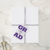 Paarse Graduation Party Favor Cadeaulabel (Met Touw)
