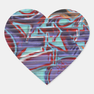 Paarse graffiti op Shutter Hart Sticker