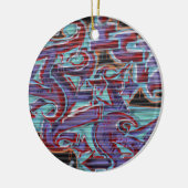 Paarse graffiti op Shutter Keramisch Ornament (Links)