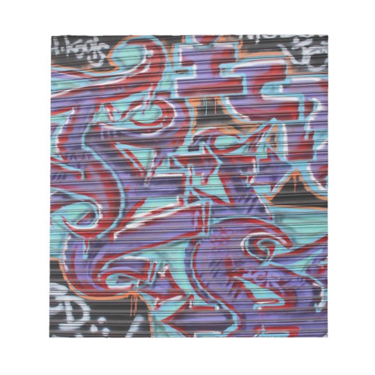 Paarse graffiti op Shutter Notitieblok (Voorkant)