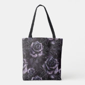 Paarse grafrozen gothic kerkhof tote bag (Achterkant)