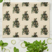 Paarse grakle (Grackle) Amerikaanse Audubon-vogels Theedoek (Gevouwen)