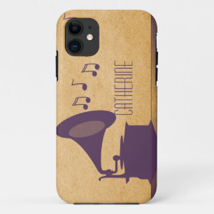 Paarse  Gramophone BT ID iPhone 5 Hoesje
