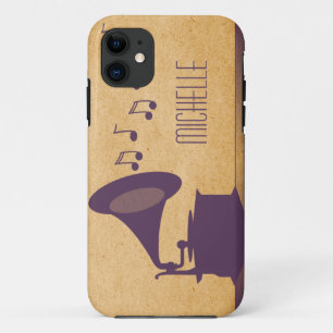 Paarse  Gramophone BT iPhone 5 Hoesje