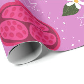 paarse granaatappel fruitkers bloemenmadeliefje cadeaupapier (Rol Hoek)