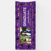 Paarse granaten Afstuderen Aangepast foto-Afstuder Spandoek (Verticaal)