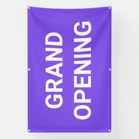 Paarse Grand Opening Banner (Verticaal)
