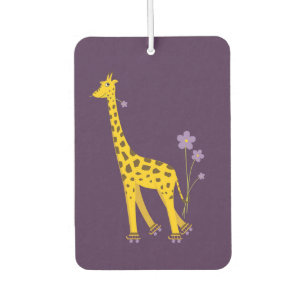 Paarse Grappige Rolschaatsen Giraffe Luchtverfrisser