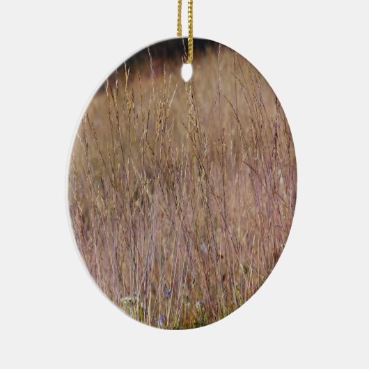 Paarse gras en wilde bloemen keramisch ornament (Rechts)