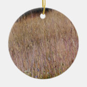 Paarse gras en wilde bloemen keramisch ornament (Voorkant)