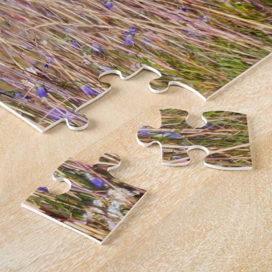 Paarse gras en wilde bloemen legpuzzel (Zijkant)