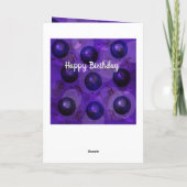 Paarse grasforel geïnspireerde 'Birthday'-Kaart, Kaart (Achterkant)