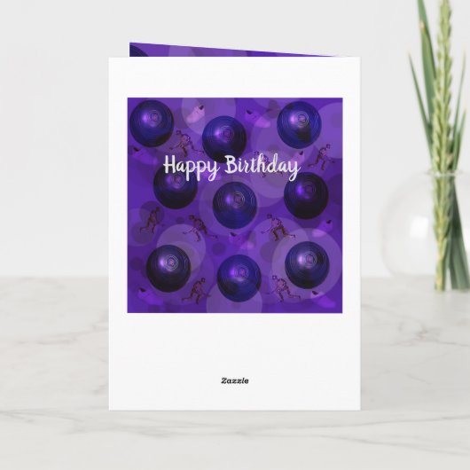 Paarse grasforel geïnspireerde 'Birthday'-Kaart, Kaart (Achterkant)