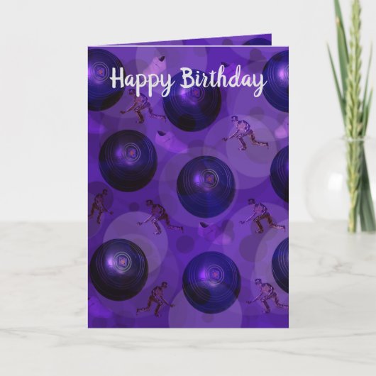 Paarse grasforel geïnspireerde 'Birthday'-Kaart, Kaart (Voorkant)