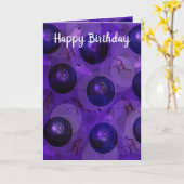 Paarse grasforel geïnspireerde 'Birthday'-Kaart, Kaart (Gele Bloem)