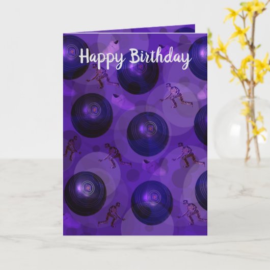 Paarse grasforel geïnspireerde 'Birthday'-Kaart, Kaart (Gele Bloem)