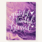 Paarse Grateful Thankful Gratitude Journal Notitieboek (Voorkant)