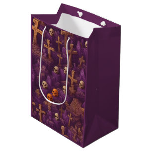 Paarse Graven Zilver Bronzen Schedels Halloween Medium Cadeauzakje