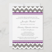 Paarse Gray Chevron Bat Mitzvah Invitaties Kaart (Achterkant)