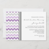 Paarse Gray Chevron Bridal Lunch Uitnodiging (Achterkant)