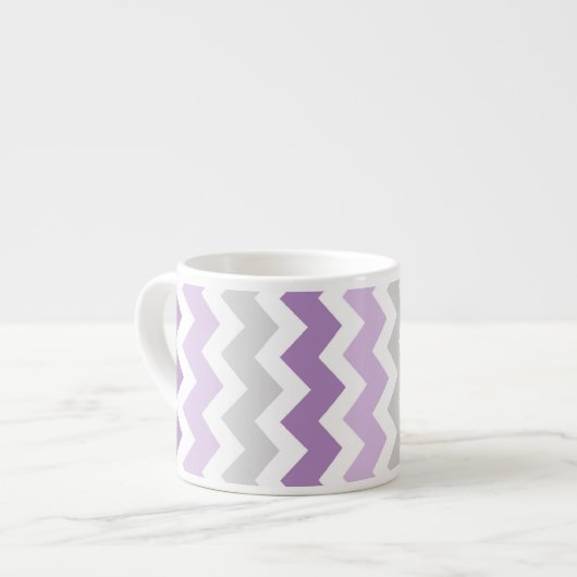 Paarse Gray Chevrons Pattern Espresso Mok (Links)