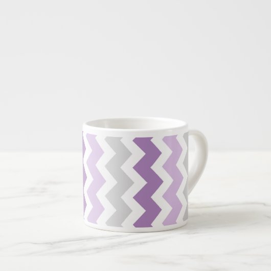 Paarse Gray Chevrons Pattern Espresso Mok (Voorkant rechts)