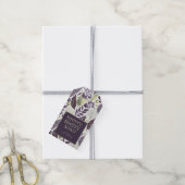 Paarse Gre Kerst Merry Pattern#21 ID1009 Cadeaulabel (Met Touw)