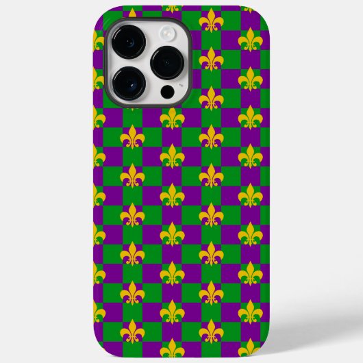 PAARSE GREEN GELLOW MARDI GRAS PATTERNEN Case-Mate iPhone CASE (Achterkant)