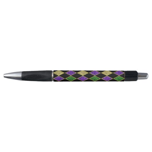 PAARSE GREEN GELLOW MARDI GRAS PATTERNEN PEN (Voorkant)