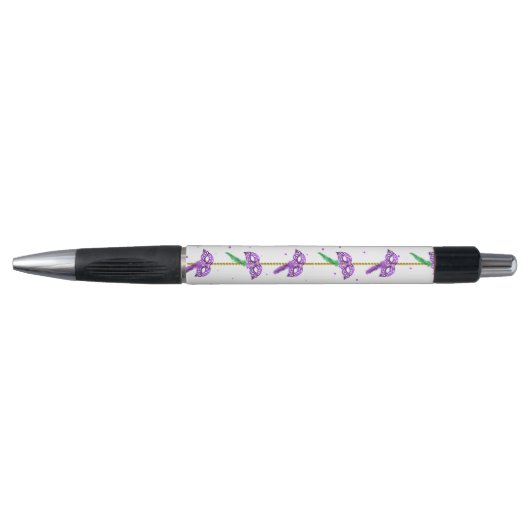 PAARSE GREEN GELLOW MARDI GRAS PATTERNEN PEN (Voorkant)