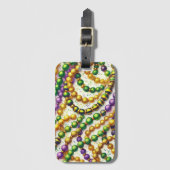 PAARSE GREEN GOLD MARDI GRAS BEADS BAGAGELABEL (Voorkant (verticaal))