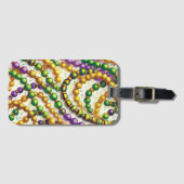PAARSE GREEN GOLD MARDI GRAS BEADS BAGAGELABEL (Voorkant (horizontaal))