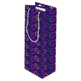 PAARSE GREEN GOLD MARDI GRAS BEADS WIJN CADEAUTAS