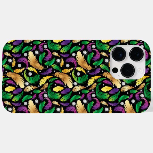 PAARSE GREEN GOLD MARDI GRAS FEATHERS Case-Mate iPhone CASE (Achterkant (horizontaal))