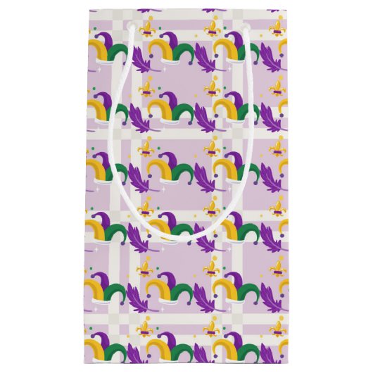 PAARSE GREEN GOLD MARDI GRAS JESTERS PETTEN KLEIN CADEAUZAKJE (Voorkant)