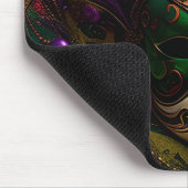 PAARSE GREEN GOLD MARDI GRAS MASK & FEATHERS MUISMAT (Hoek)