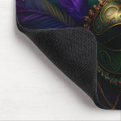 PAARSE GREEN GOLD MARDI GRAS MASK & FEATHERS MUISMAT (Hoek)