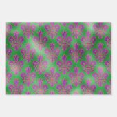 PAARSE GREEN GOLD MARDI GRAS MASKS FEATHES INPAKPAPIER VEL (Voorkant 2)