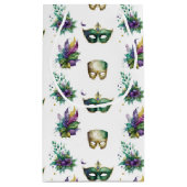 PAARSE GREEN GOLD MARDI GRAS MASKS FEATHES KLEIN CADEAUZAKJE (Achterkant)