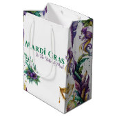 PAARSE GREEN GOLD MARDI GRAS MASKS FEATHES MEDIUM CADEAUZAKJE (Achterkant Gekanteld)