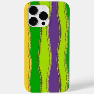 PAARSE GREEN GOLD MARDI GRAS STRIPES Case-Mate iPhone 14 PRO MAX HOESJE