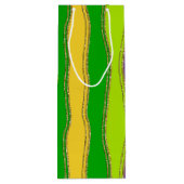 PAARSE GREEN GOLD MARDI GRAS STRIPES WIJN CADEAUTAS (Achterkant)