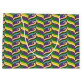 PAARSE GREEN GOLD MARDI GRAS SWIRLS GROOT CADEAUZAKJE (Achterkant)