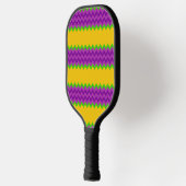 PAARSE GREEN GOLD MARDI GRAS ZIG ZAG STRIPES PICKLEBALL PADDLE (Links)