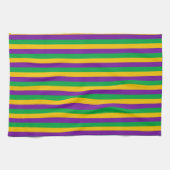 PAARSE GREEN YELLOW MARDI GRAS STRIPES THEEDOEK (Horizontaal)