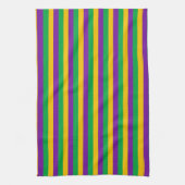 PAARSE GREEN YELLOW MARDI GRAS STRIPES THEEDOEK (Verticaal)