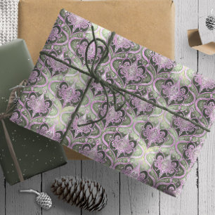 Paarse GreenChristmas Pattern # 30 ID1009 Cadeaupapier