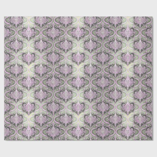 Paarse GreenChristmas Pattern # 30 ID1009 Cadeaupapier (Vlak)