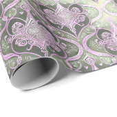 Paarse GreenChristmas Pattern # 30 ID1009 Cadeaupapier (Rol Hoek)
